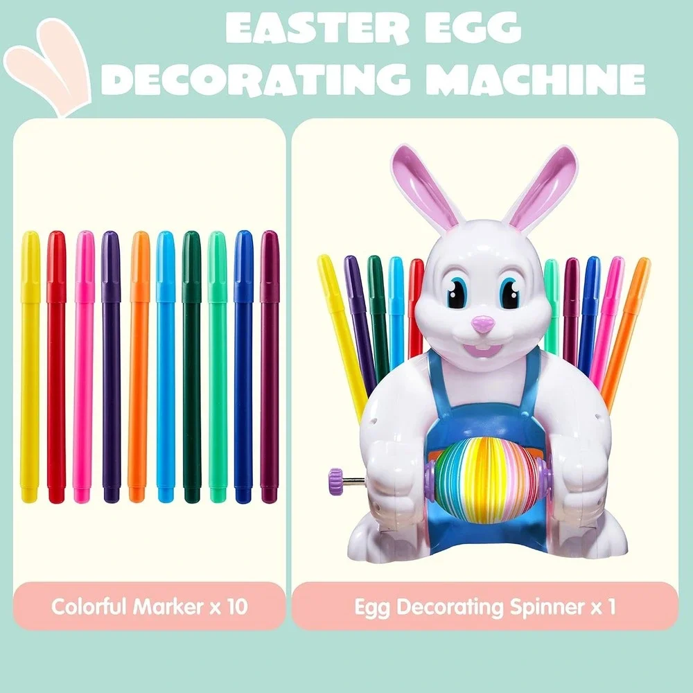JOYIN Easter Bunny Egg Spinner Kit w/ Markers - Kids‎ Craft Decorator